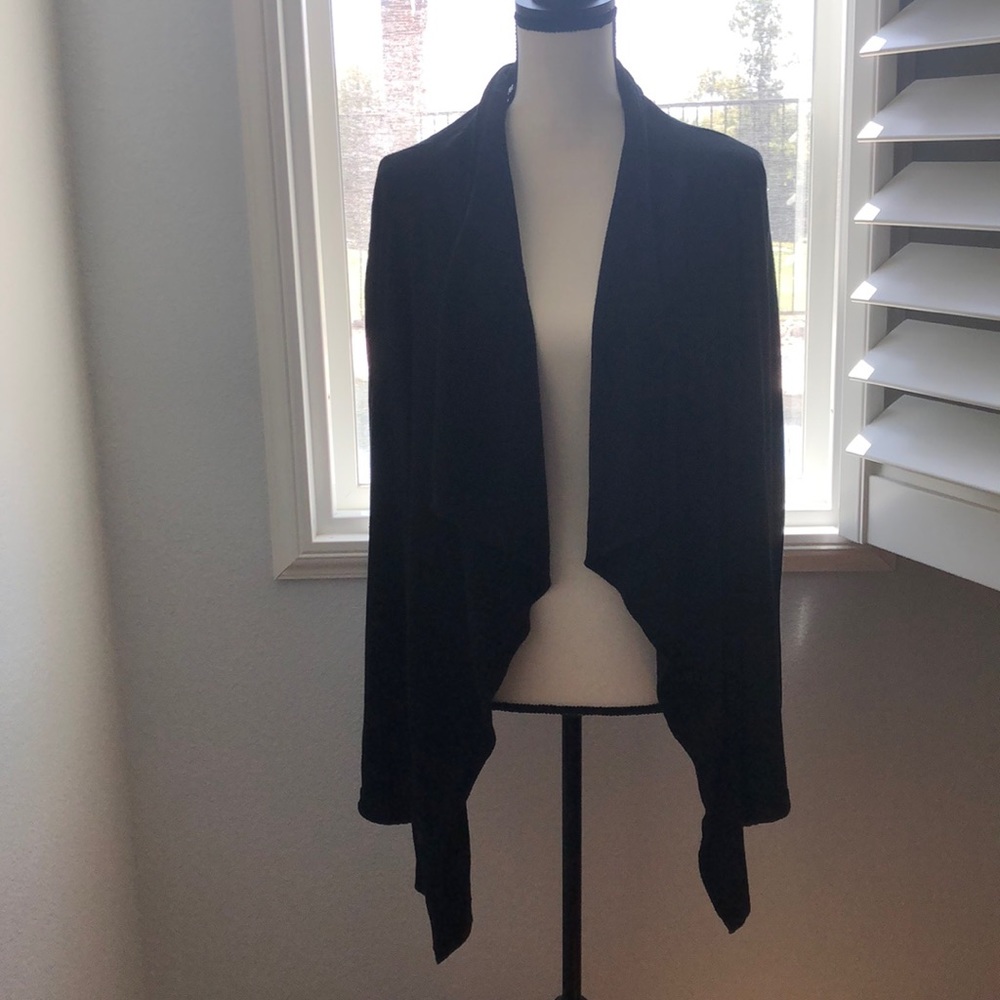 DKNYC  Black shawl/sweater. Lightweight, flowy.